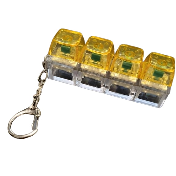 LED Light Up 4 Key Keyboard Stress Relief Keychain Clickers Toy For Focus And Productivity