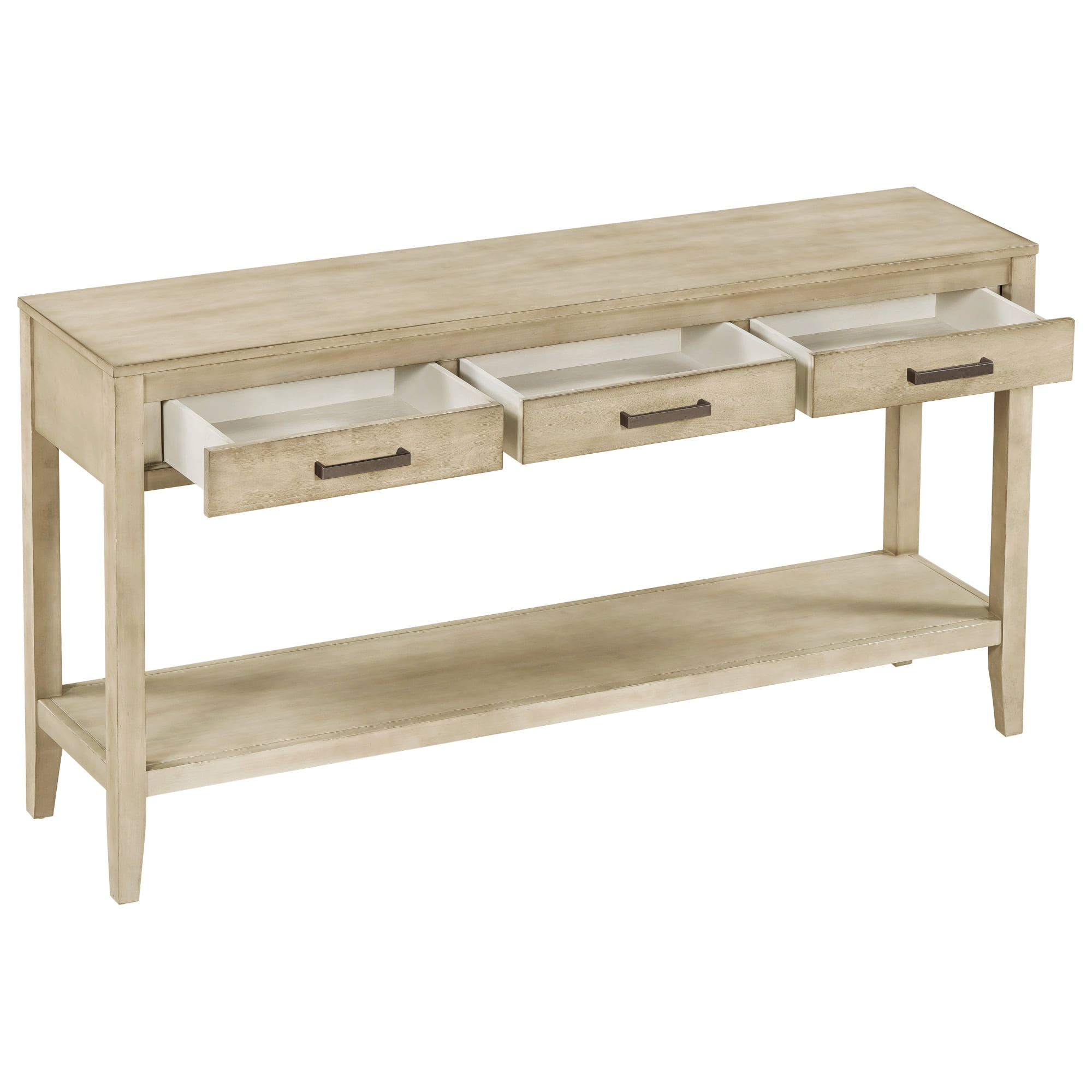 EUROCO 59.1" Longer Console Table, Narrow Wood Sofa Table with 3 Drawers and Open Storage Shelf,2 Tier Behind Couch Table Entryway Table for Living Room,Entryway,Hallway,Gray
