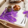 thumbnail image 3 of Purple Gold Placemats Set of 6 Abstract Flower Ombre Aesthetics Paint Place Mats Indoor Wipeable Table Mats Washable Cloth Dining Table Placemats for Kitchen Holiday Party Home Decor 13x19 Inch, 3 of 9