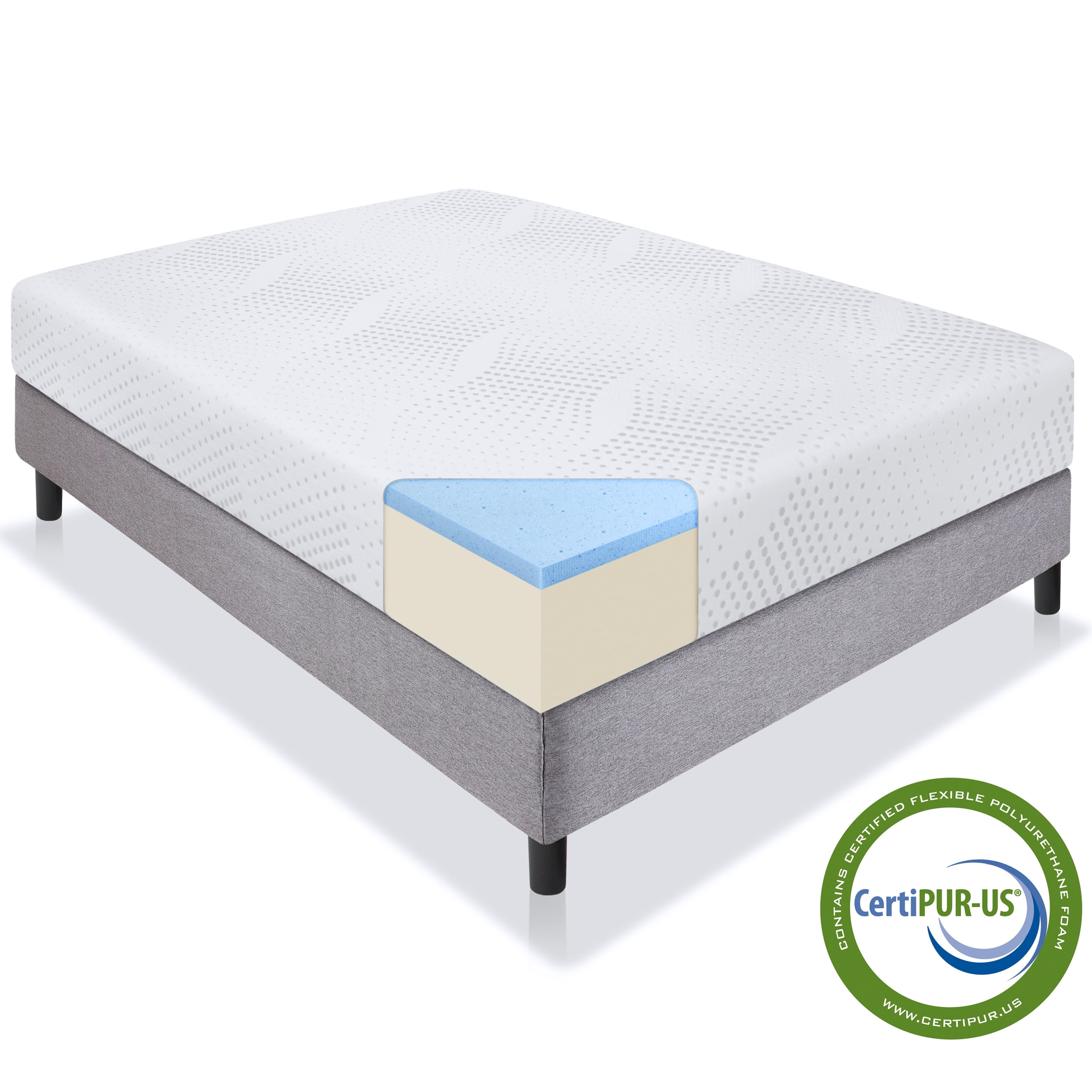 Best Choice Products 10in Full Size Dual Layered Gel Memory Foam Best Choice Products 10in Full Size Dual Layered Gel Memory Foam Mattress W Certipur Us Certified