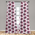 thumbnail image 5 of Pink Polka Dots Curtains 2 Panels Set, Digital Detailed Blooming Rose Petals, Window Drapes for Living Room Bedroom, 56"W X 63"L, Pink Dark Taupe Grey, by Ambesonne, 5 of 5