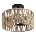 thumbnail image 2 of Hchunqjor 3-Light Coastal Woven Flush Mount Light Fixture Boho Rustic Hemp Rope Drum Semi Flush Mount Ceiling Light for Hallway B, 2 of 7