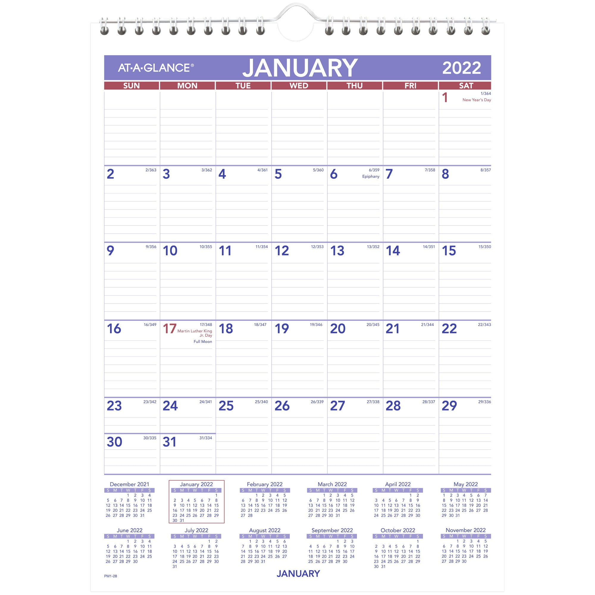 AT-A-GLANCE 2022 Mini Monthly Wall Calendar Small 8 x 11 - Wall Calendars