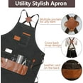 thumbnail image 5 of Canvas Barber Aprons with Pockets:Straps Adjustable Cross Back Apron,Work Apron for Painting,Kitchen,Gragen,Grilling, 5 of 9