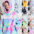 thumbnail image 4 of NIEWTR Boys Girls Kids Hooded Bathrobe,Soft Flannel Loungewear Robe with Adjustable Tie,Cartoon Print,for Toddlers to Kids 2-12 Years Toddler Pajamas(6-15 Years), 4 of 5