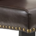 thumbnail image 4 of Christopher Knight Home Lisette Upholstered Bar Stools with Nailhead Trim (Set of 2) by  Brown Bonded Leather, 4 of 5