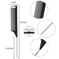 thumbnail image 2 of (3 Pack) 9.5" Rat Tail Stainless Steel Pin Tail Comb Fine-tooth Hair Comb - Heat and Chemical Resistant For All Hair Types, 2 of 5