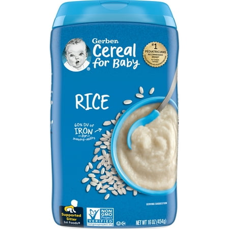 Gerber 1st Foods Cereal for Baby Baby Cereal, Rice, 16 oz Canister