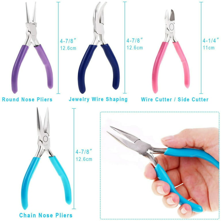4-Pk) Anezus Jewelry Pliers Tool Set for Jewelry Beading Repair Making  Supplies