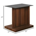 thumbnail image 5 of Liam 22 Inch Square Side End Table Brown Wood Pedestal Base Glass Top - Saltoro Sherpi, 5 of 6