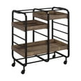 thumbnail image 3 of ACME Vorrik Serving Cart with 3 Wooden Adjustable Trays in Black and Walnut, 3 of 4
