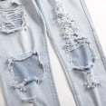 thumbnail image 5 of IROINNID Jean Pants For Men White Wash Stretch Retro Big Hole Slim Beggar Jeans Rigid Waist Skinny Full-Length Solid Jean Pants, 5 of 8