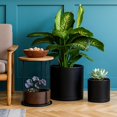 thumbnail image 3 of 12 Inch Plastic Planter Pots for Plant Pot with Drainage Hole and Seamless Saucers, Black Color, 3 of 7