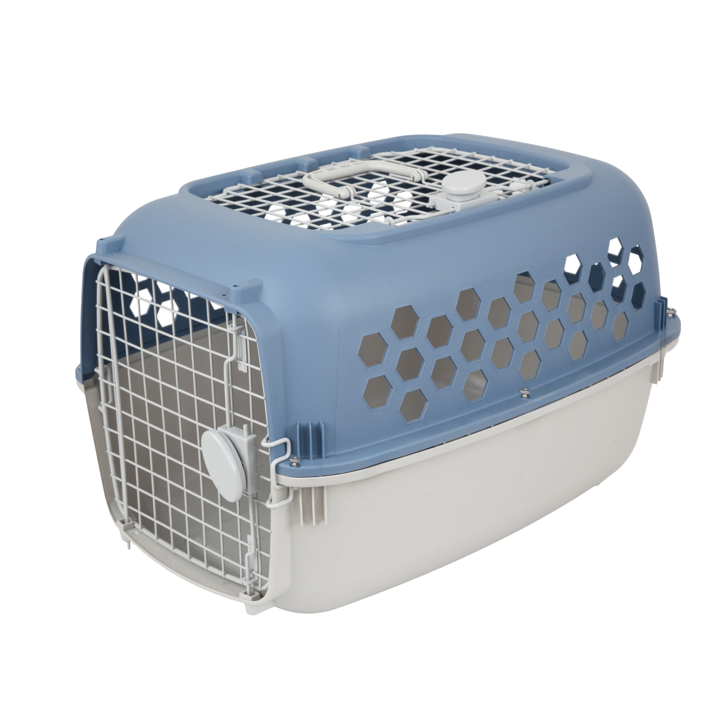 (4 pack) Vibrant Life Kennel for Dogs & Cats, Durable Plastic, Two Door Openings, Blue, Maximum Pet Weight 30 lbs, 24" L x 16.5" W x 14.5"H