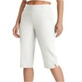 thumbnail image 6 of CFLVAEK Dressy Capris for Women High Waist Stretch Plus Size Womens Capris Pants Pull On Slacks with Pockets Work Casual White XXXL, 6 of 9