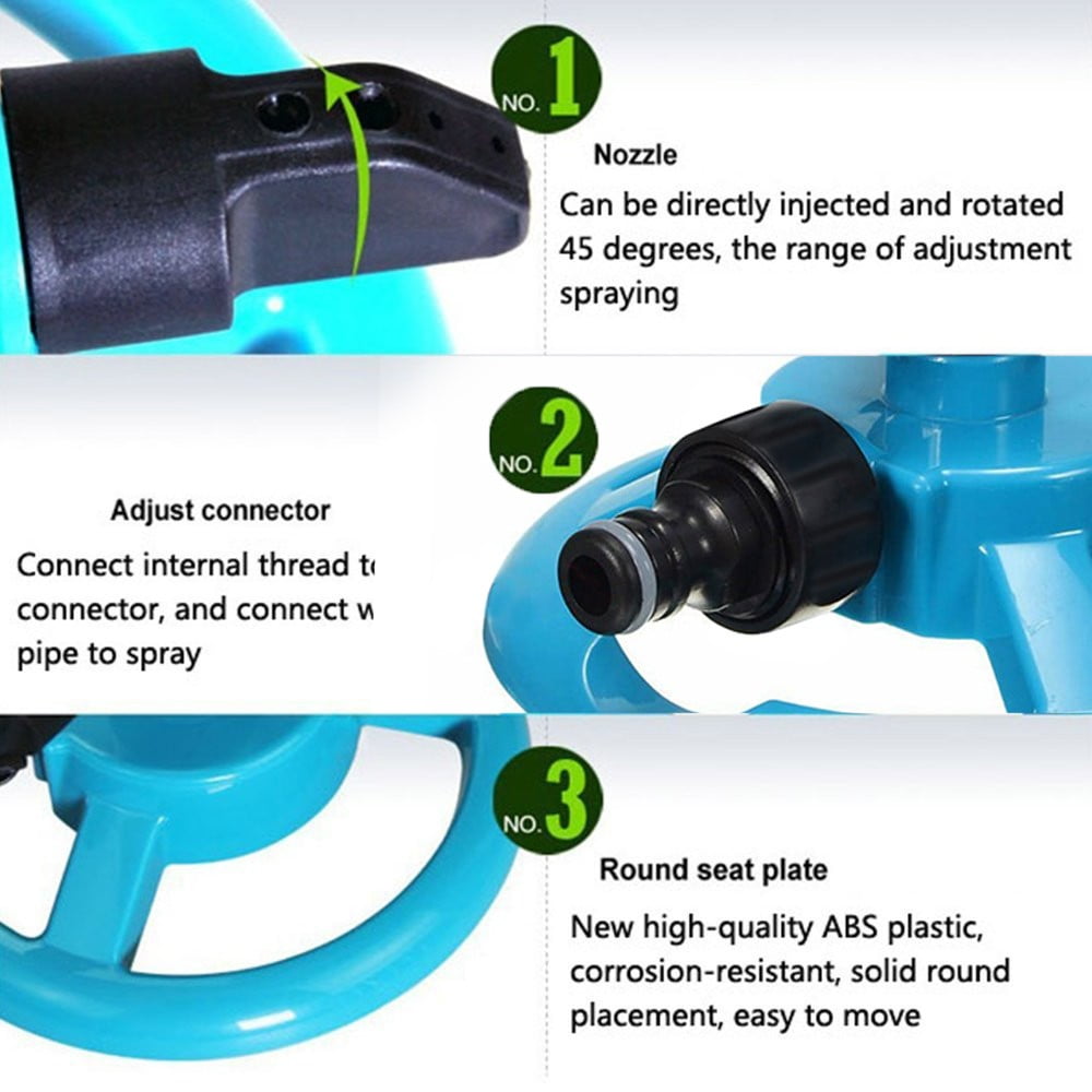Lawn Sprinkler, Automatic Garden Water Sprinkler, 360 Degree Rotation Irrigation System, Large Area Coverage, Sprinkler for Yard, Lawn, Kids and Garden