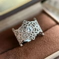 thumbnail image 4 of Antique Gold Lace Flowers Cocktail Rings for Women Cubic Zirconia Diamond Statement Wedding Party Engagement Stackable Ring Open Adjustable Middle Finger Band Comfort Fit Jewelry for Wife Mom, 4 of 12