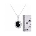 thumbnail image 4 of RYLOS Jewelry For Women 14K White Gold Princess Diana Inspired Ring & Necklace W/ 18" Chain Gemstone & Diamonds 9X7MM  Cabochon Onyx October Birthstone Womens Jewelry Matching  Gold Jewelry For Women, 4 of 9