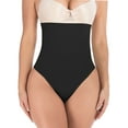 thumbnail image 4 of Womens High Waist Panty Body Shaper Slim Tummy Control Underwear Cincher Thong,Black,Medium/Large (Waist 25-30inch), 4 of 5