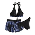 thumbnail image 5 of Traje de baño de 3 piezas con cintura alta y tirantes cruzados para mujer Fridja  nalpqowj51105, 5 of 5