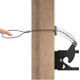 thumbnail image 2 of Pestillo de puerta de valla autoblocante acero al carbono negro/montaje de poste de bloqueo con tirador de Cable de resorte de acero inoxidable, 2 of 5