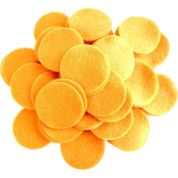 Playfully Ever After Mac & Cheese Orange Craft Felt Circles (1 Inch - 100pc)
