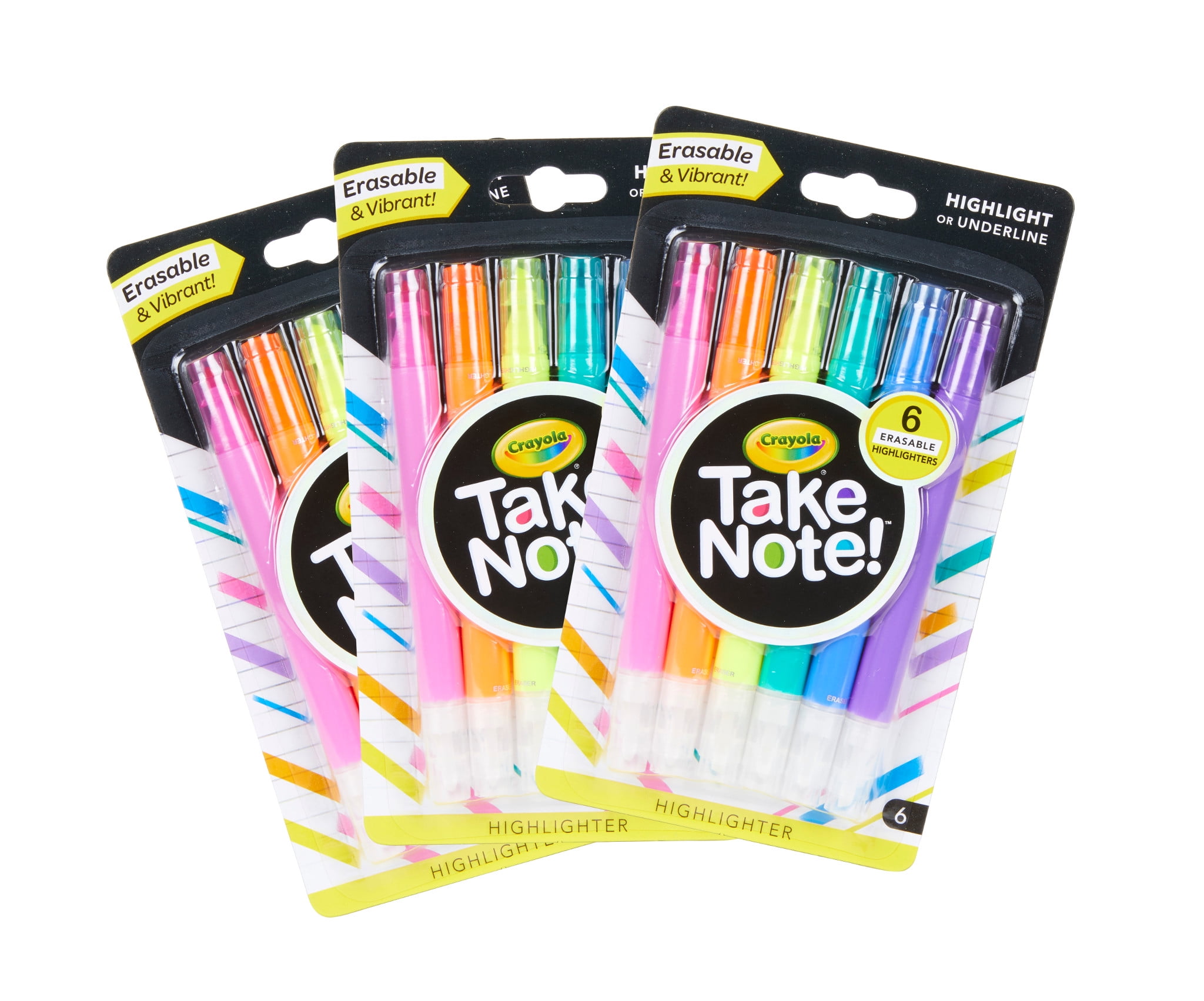 Crayola Take Note Erasable Highlighters 18 Count Beginner Boys and Girls Child Ages 4+