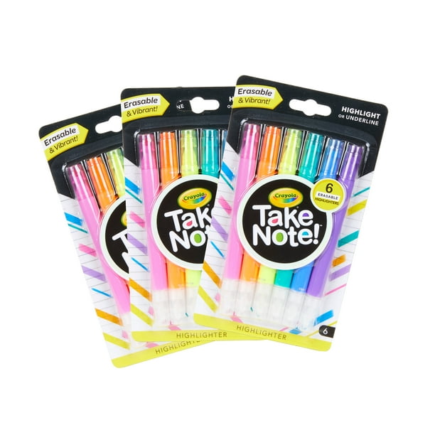 Crayola Take Note Erasable Highlighters 18 Count Beginner Boys and