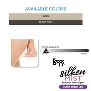 Leggs Womens Silken Mist Ultra Sheer Tights Control Top Run Resistant Sheer Toe, 2 Pair