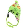 thumbnail image 1 of Top Headwear Peruvian Chullo Hat - Peace - Neon Green, 1 of 2