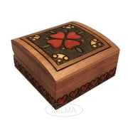 Heart Box Small Elegant Wooden Jewelry Box Polish Linden Wood Handmade Keepsake
