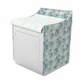 thumbnail image 2 of Floral Washer Cover, Swirls Daisy Flower Bouquets Beauty Exquisite Flourishing Nature Essence, Washroom Decor with Dust Protection, 29" x 28" x 40", Sky Blue Grey Apricot, by Ambesonne, 2 of 3