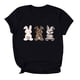 thumbnail image 2 of Puntoco - Camiseta de cuello redondo para mujer, diseño de dibujos animados, informal, de Pascua Puntoco Puntoco-1242, 2 of 5