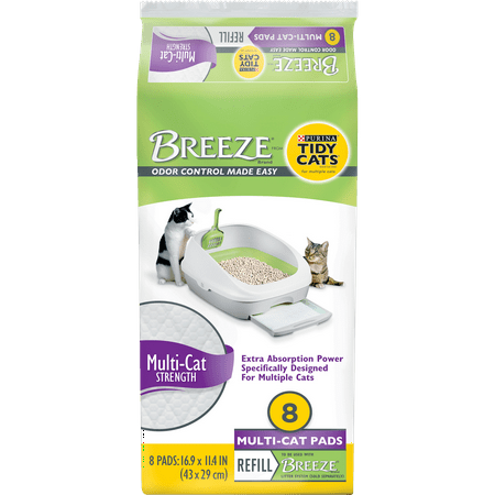 Purina Tidy Cats Cat Litter Accessories, BREEZE Pads Refill Pack Multi Cat Litter, 8 ct. Bag