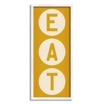 Stupell Industries Retro Style Eat Circle Letters Sign Graphic Art White Framed Art Print Wall Art, Design by Ryan Fowler