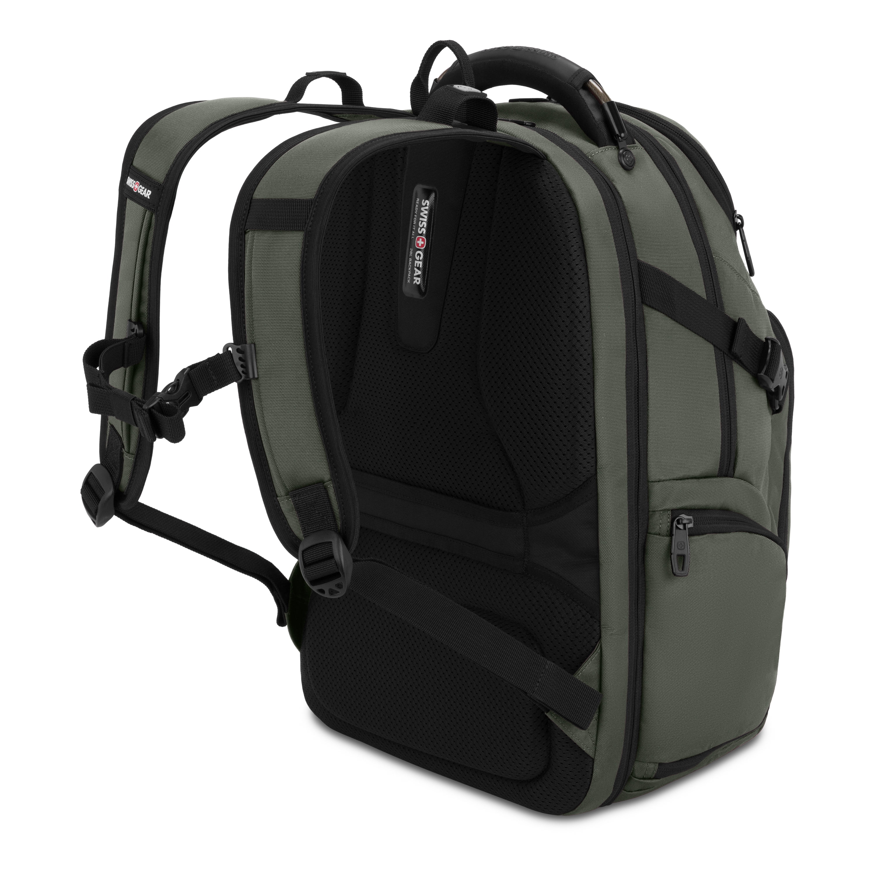SWISSGEAR Stride ScanSmart Laptop Backpack, Olive Green, Feature Packed for School, Travel, Everyday