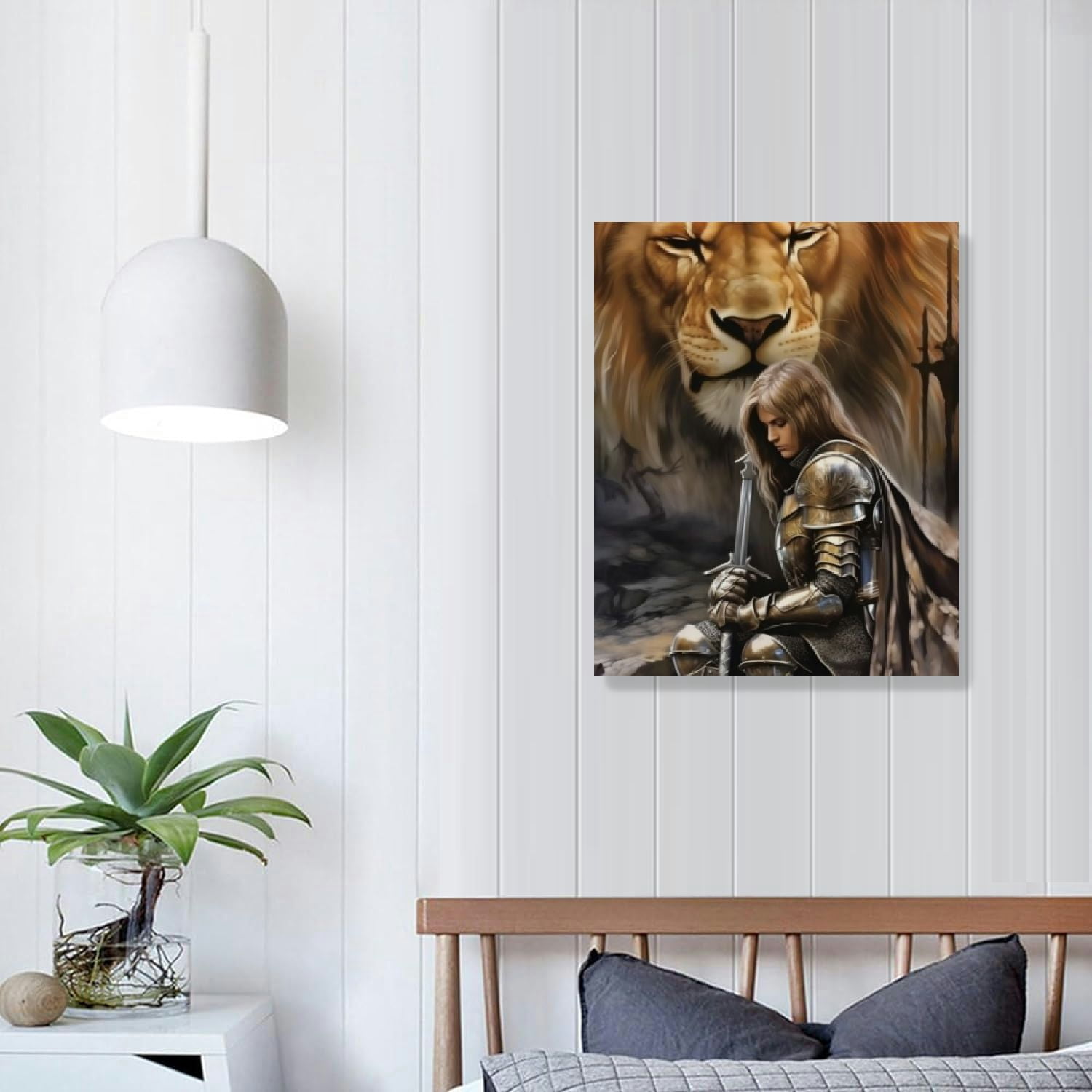 COMIO Lion Woman Warrior, Woman Warrior of God, Lion of Judah, Religious Home Wall Art Deco Posters-gigapi Wall Art Paintings Canvas Wall Decor Home Decor Living Room Decor Aesthetic