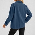 thumbnail image 5 of Tqcoqu Womens Button Front Corduroy Jacket, Solid Lapel Collar Long Sleeve Open Shirt Coat with Pockets, 2026 Fall Trendy Clothes, 5 of 6