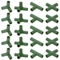 Uxcell 20 Pcs 11mm Greenhouse Frame Building Connectors, 4 Types Pipe Fitting for Grape Trellis/Sunscreen Shed/Gardening Plant Stakes [Green]
