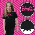 thumbnail image 3 of Barbie Cropped Ribbed T-Shirt and Flare Pants Outfit Set Toddler to Big Kid, 3 of 5
