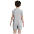 thumbnail image 2 of Doomiva Kids Boys Girls Special Needs Adaptive Clothing Turn-Down Collar Short Sleeve Jumpsuit Bodysuit Romper Grey 6, 2 of 7