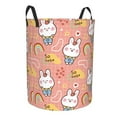 thumbnail image 2 of Balery Rabbit So Cute Round Laundry Basket with Handles Waterproof Freestanding Laundry Hamper for Clothes Toys in the Dorm and Family-Small, 2 of 8