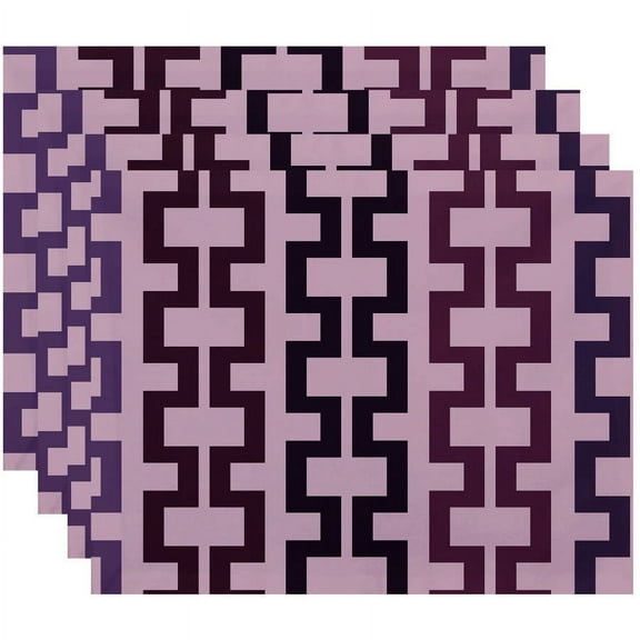 Simply Daisy 18" x 14" Cuff-Links Geometric Print Placemats, Set of 4