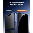 thumbnail image 3 of UNBREAKcable for iPhone 16 Privacy Screen Protector 2 Pack, 28° Anti-Spy Shatterproof Tempered Glass, Case Friendly, 3 of 10