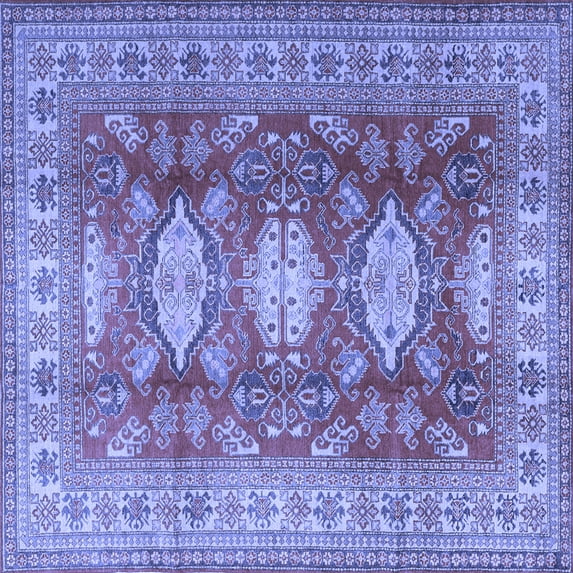 Ahgly Company Indoor Square Persian Blue Traditional Area Rugs, 3' Square