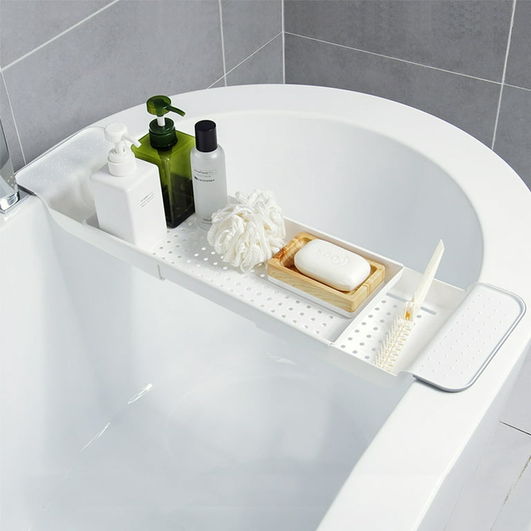 Bathtub Caddy Tray Basket Retractable Multifunction Bathroom Storage B –  pocoro