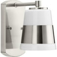 thumbnail image 6 of Haven Collection One-Light Brushed Nickel Opal Glass Luxe Industrial Bath Light, 6 of 12
