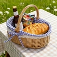 thumbnail image 5 of Ohmyroo Wicker Woven Storage Basket With Handle Linen Lining Versatile Bread Fruit Organizer For Home Party Picnic, 5 of 7