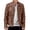 Brown, variant on Work Jackets for Men Casual Winter Warm Thickening Coat Pu Leather Jacket with Stand Collar Zipper and Pockets Men Winter Jacket Yellow XXXL
