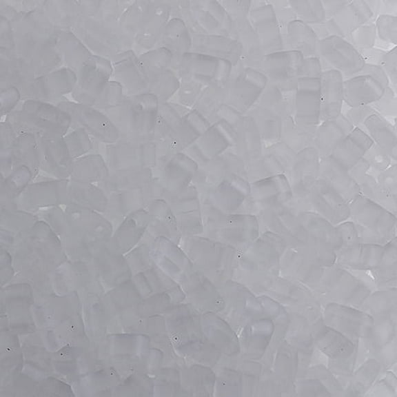Miyuki Half Tila Cut 5x2.3mm (5.2g) 2-Hole Beads Transparent Matte White HTL131F